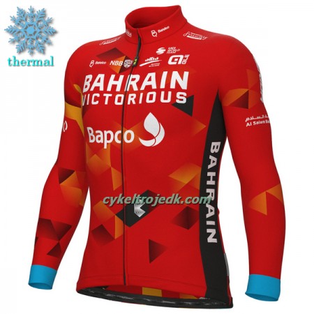 Cykeltrøje Langærmet Vinter 2022 Bahrain Victorious Rød